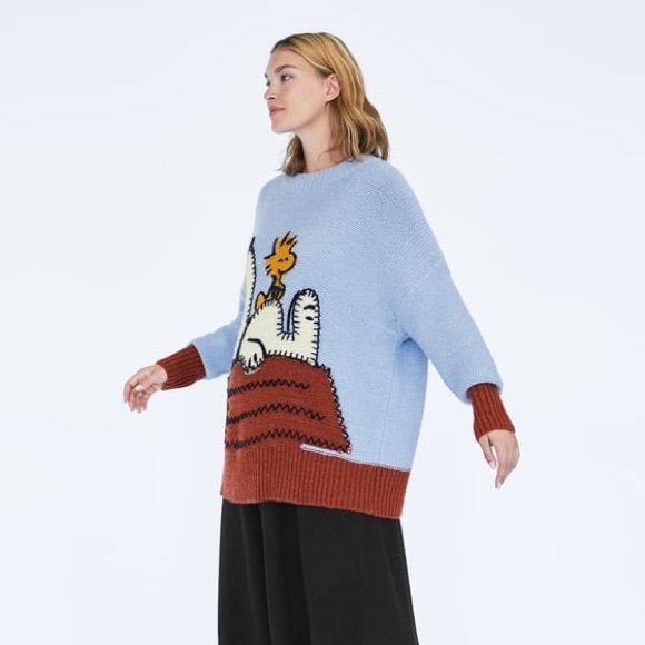 Zara Peanuts Snoopy Woodstock Pullover 